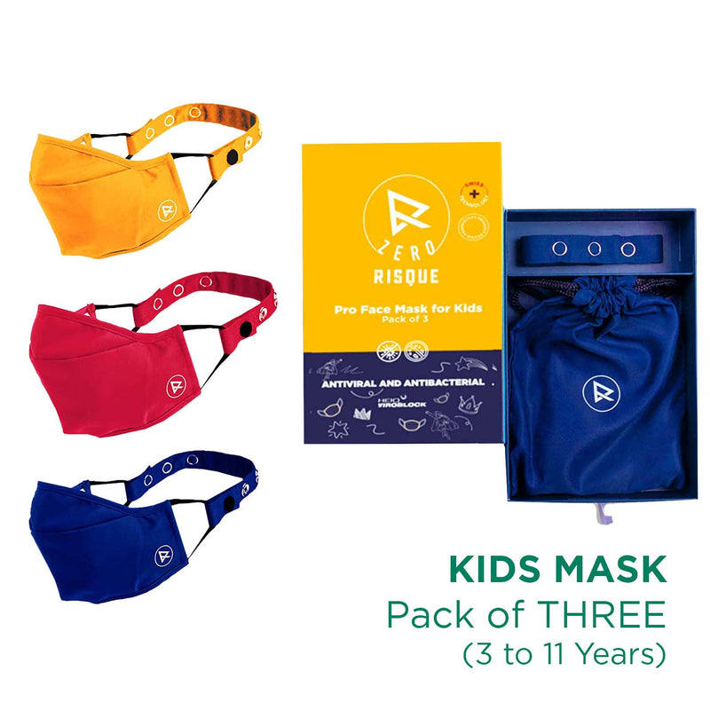 Kids Face Cover - Pack of 3 (For Age 3 to 11 years)