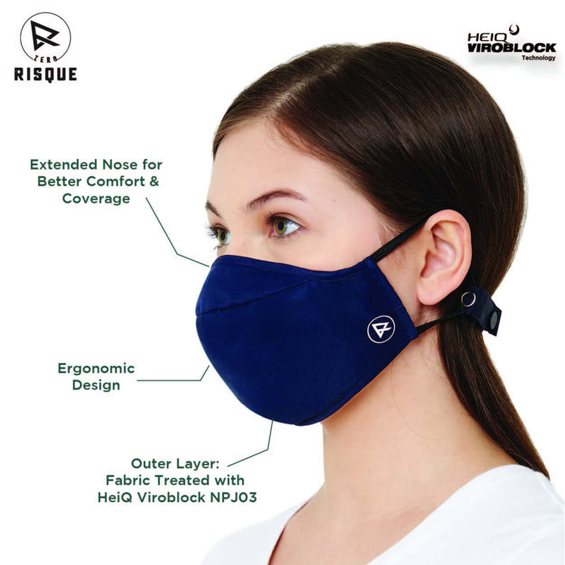 Zero Risque - Family Pack: Re-usable Face Cover with Headband Adjuster (Pack of 4)